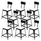 Glam Backrest Armless Counter Stool Iron Bar Stool with Cushion and Pedal for Cafe Black 8 Piece Set Short Stool(18"H) Clearhalo 'Bar Furniture' 'Bar Stools' 'bar_stools' 'furn' 'furn_bar_stools' 'Furniture' 'Kitchen & Dining Furniture' 6856899