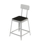 Glam Backrest Armless Counter Stool Iron Bar Stool with Cushion and Pedal for Cafe Silver 1 Piece Short Stool(18"H) Clearhalo 'Bar Furniture' 'Bar Stools' 'bar_stools' 'furn' 'furn_bar_stools' 'Furniture' 'Kitchen & Dining Furniture' 6856900