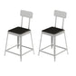 Glam Backrest Armless Counter Stool Iron Bar Stool with Cushion and Pedal for Cafe Silver 2 Piece Set Short Stool(18"H) Clearhalo 'Bar Furniture' 'Bar Stools' 'bar_stools' 'furn' 'furn_bar_stools' 'Furniture' 'Kitchen & Dining Furniture' 6856901