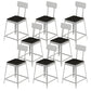 Glam Backrest Armless Counter Stool Iron Bar Stool with Cushion and Pedal for Cafe Silver 8 Piece Set Short Stool(18"H) Clearhalo 'Bar Furniture' 'Bar Stools' 'bar_stools' 'furn' 'furn_bar_stools' 'Furniture' 'Kitchen & Dining Furniture' 6856904