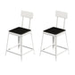 Glam Backrest Armless Counter Stool Iron Bar Stool with Cushion and Pedal for Cafe White 2 Piece Set Short Stool(18"H) Clearhalo 'Bar Furniture' 'Bar Stools' 'bar_stools' 'furn' 'furn_bar_stools' 'Furniture' 'Kitchen & Dining Furniture' 6856906