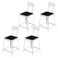 Glam Backrest Armless Counter Stool Iron Bar Stool with Cushion and Pedal for Cafe White 4 Piece Set Short Stool(18"H) Clearhalo 'Bar Furniture' 'Bar Stools' 'bar_stools' 'furn' 'furn_bar_stools' 'Furniture' 'Kitchen & Dining Furniture' 6856907