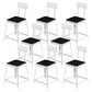 Glam Backrest Armless Counter Stool Iron Bar Stool with Cushion and Pedal for Cafe White 8 Piece Set Short Stool(18"H) Clearhalo 'Bar Furniture' 'Bar Stools' 'bar_stools' 'furn' 'furn_bar_stools' 'Furniture' 'Kitchen & Dining Furniture' 6856909