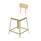 Glam Backrest Armless Counter Stool Iron Bar Stool with Cushion and Pedal for Cafe Gold 1 Piece Short Stool(18"H) Clearhalo 'Bar Furniture' 'Bar Stools' 'bar_stools' 'furn' 'furn_bar_stools' 'Furniture' 'Kitchen & Dining Furniture' 6856910