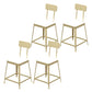 Glam Backrest Armless Counter Stool Iron Bar Stool with Cushion and Pedal for Cafe Gold 4 Piece Set Short Stool(18"H) Clearhalo 'Bar Furniture' 'Bar Stools' 'bar_stools' 'furn' 'furn_bar_stools' 'Furniture' 'Kitchen & Dining Furniture' 6856912