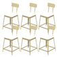 Glam Backrest Armless Counter Stool Iron Bar Stool with Cushion and Pedal for Cafe Gold 6 Piece Set Short Stool(18"H) Clearhalo 'Bar Furniture' 'Bar Stools' 'bar_stools' 'furn' 'furn_bar_stools' 'Furniture' 'Kitchen & Dining Furniture' 6856913