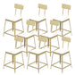 Glam Backrest Armless Counter Stool Iron Bar Stool with Cushion and Pedal for Cafe Gold 8 Piece Set Short Stool(18"H) Clearhalo 'Bar Furniture' 'Bar Stools' 'bar_stools' 'furn' 'furn_bar_stools' 'Furniture' 'Kitchen & Dining Furniture' 6856914