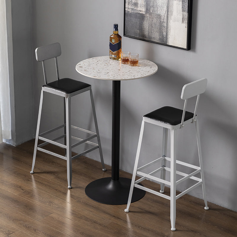 Modern Style Counter Stool Square Low Back Bar Stool for Indoor