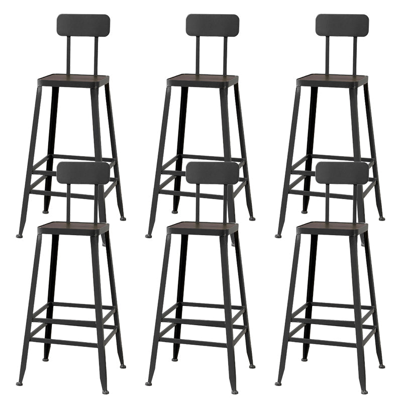 Modern Style Counter Stool Square Low Back Bar Stool for Indoor