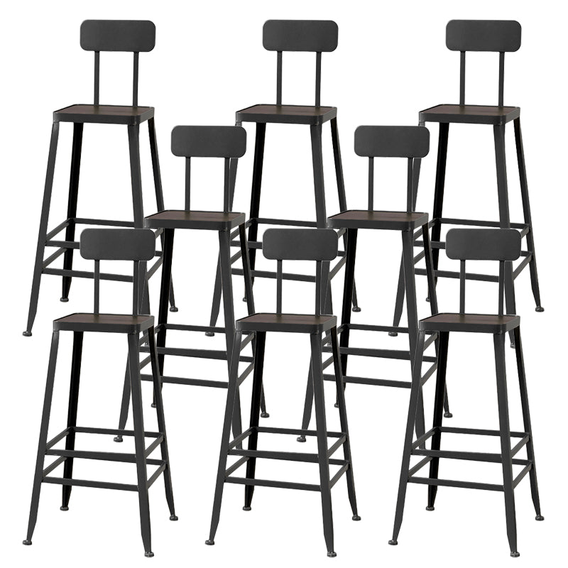 Modern Style Counter Stool Square Low Back Bar Stool for Indoor