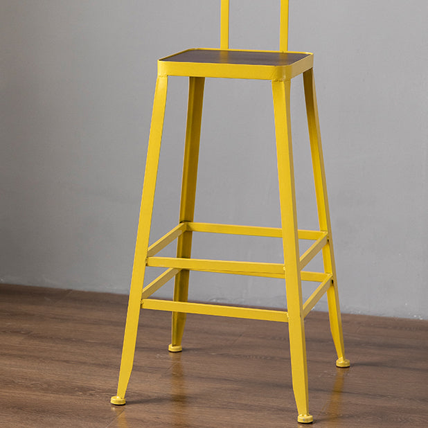 Modern Style Counter Stool Square Low Back Bar Stool for Indoor
