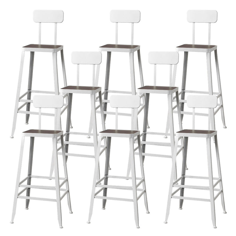 Modern Style Counter Stool Square Low Back Bar Stool for Indoor
