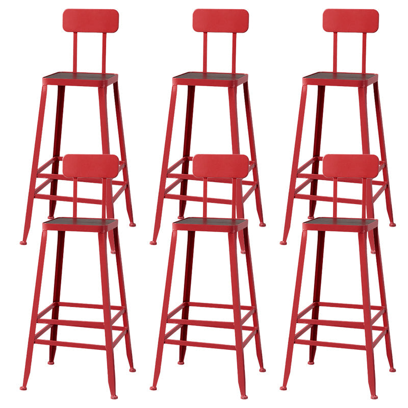 Modern Style Counter Stool Square Low Back Bar Stool for Indoor