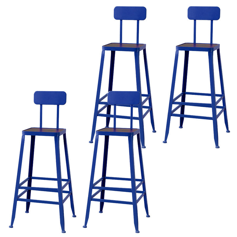 Modern Style Counter Stool Square Low Back Bar Stool for Indoor