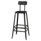 Modern Style Counter Stool Square Low Back Bar Stool for Indoor