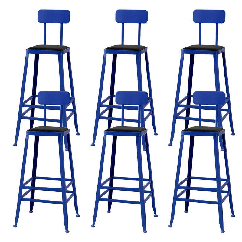 Modern Style Counter Stool Square Low Back Bar Stool for Indoor