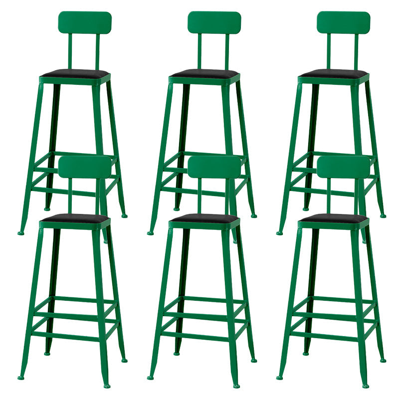 Modern Style Counter Stool Square Low Back Bar Stool for Indoor