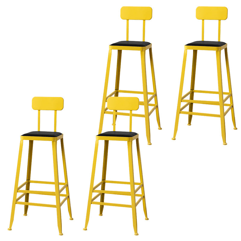Modern Style Counter Stool Square Low Back Bar Stool for Indoor