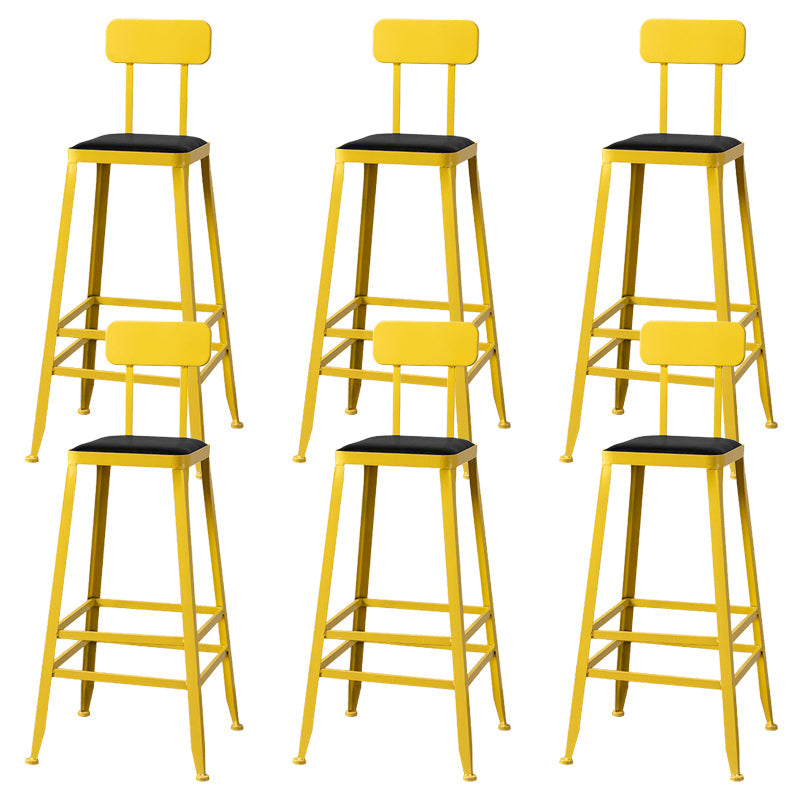 Modern Style Counter Stool Square Low Back Bar Stool for Indoor