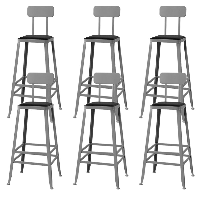 Modern Style Counter Stool Square Low Back Bar Stool for Indoor