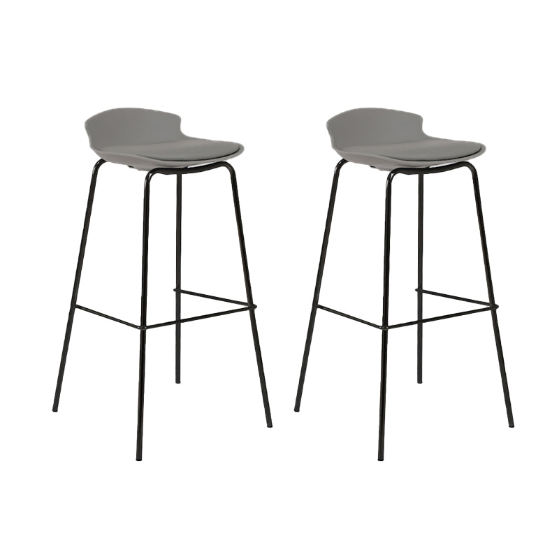 Modern Style Counter Stool Faux Leather Counter-height Stool for Indoor Black-Gray 2 Piece Set Clearhalo 'Bar Furniture' 'Bar Stools' 'bar_stools' 'furn' 'furn_bar_stools' 'Furniture' 'Kitchen & Dining Furniture' 6857051
