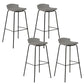 Modern Style Counter Stool Faux Leather Counter-height Stool for Indoor Black-Gray 4 Piece Set Clearhalo 'Bar Furniture' 'Bar Stools' 'bar_stools' 'furn' 'furn_bar_stools' 'Furniture' 'Kitchen & Dining Furniture' 6857052