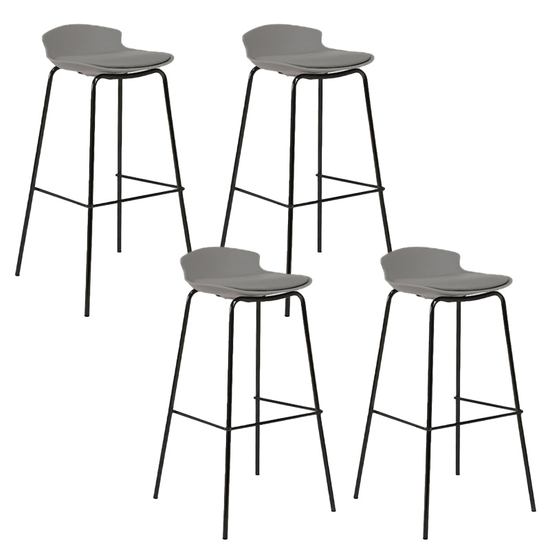 Modern Style Counter Stool Faux Leather Counter-height Stool for Indoor Black-Gray 4 Piece Set Clearhalo 'Bar Furniture' 'Bar Stools' 'bar_stools' 'furn' 'furn_bar_stools' 'Furniture' 'Kitchen & Dining Furniture' 6857052