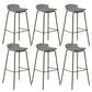 Modern Style Counter Stool Faux Leather Counter-height Stool for Indoor Black-Gray 6 Piece Set Clearhalo 'Bar Furniture' 'Bar Stools' 'bar_stools' 'furn' 'furn_bar_stools' 'Furniture' 'Kitchen & Dining Furniture' 6857055