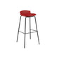 Modern Style Counter Stool Faux Leather Counter-height Stool for Indoor Red-Black 1 Piece Clearhalo 'Bar Furniture' 'Bar Stools' 'bar_stools' 'furn' 'furn_bar_stools' 'Furniture' 'Kitchen & Dining Furniture' 6857058