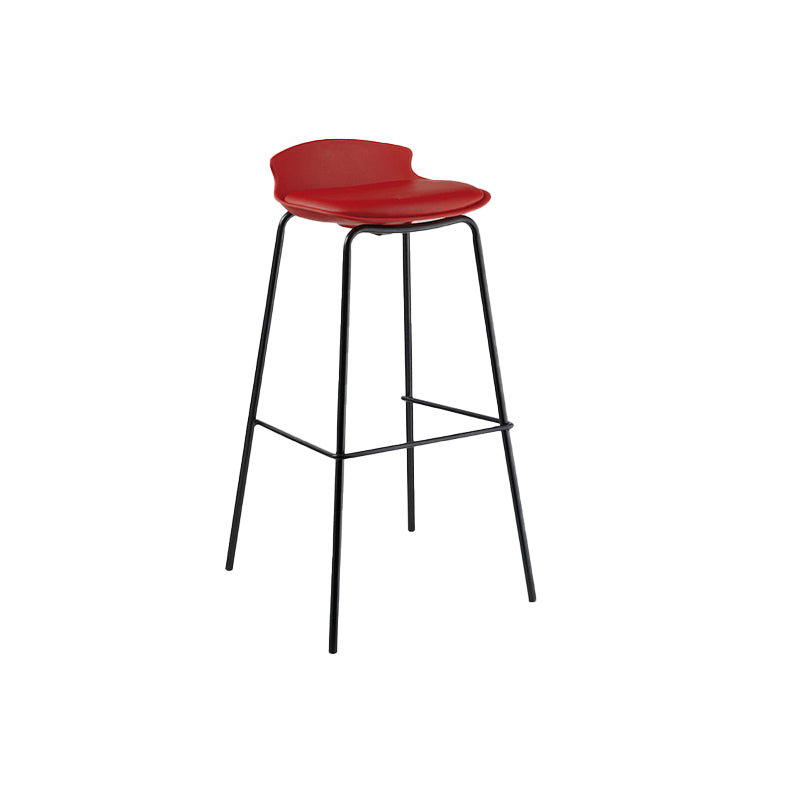 Modern Style Counter Stool Faux Leather Counter-height Stool for Indoor Red-Black 1 Piece Clearhalo 'Bar Furniture' 'Bar Stools' 'bar_stools' 'furn' 'furn_bar_stools' 'Furniture' 'Kitchen & Dining Furniture' 6857058