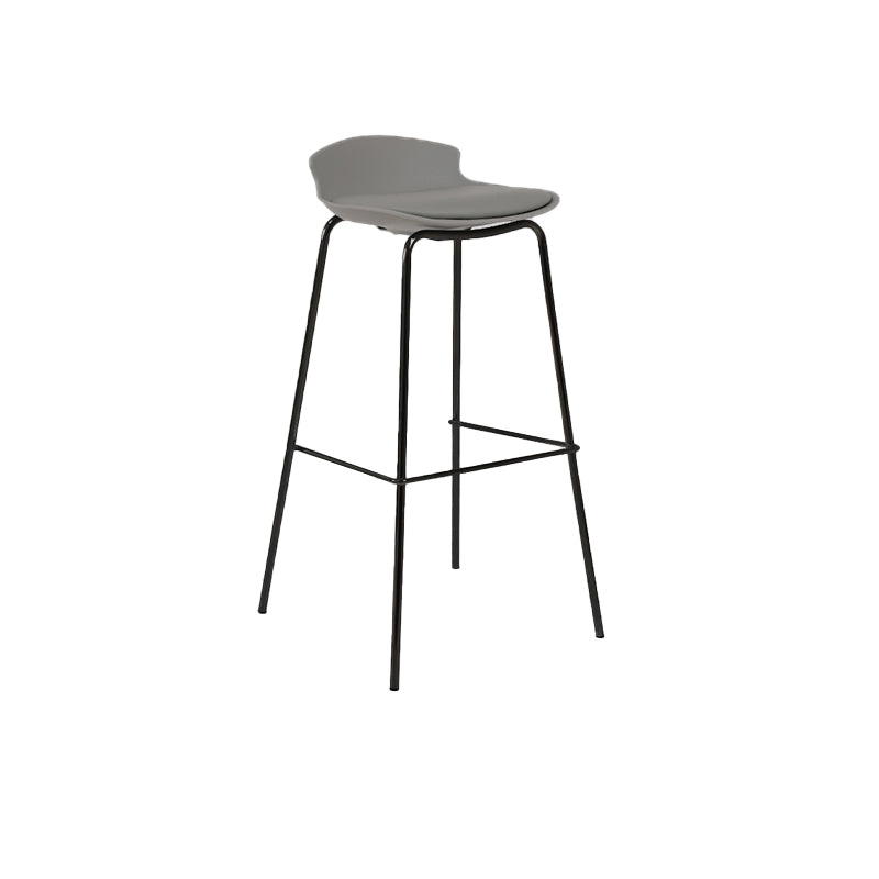 Modern Style Counter Stool Faux Leather Counter-height Stool for Indoor Black-Gray 1 Piece Clearhalo 'Bar Furniture' 'Bar Stools' 'bar_stools' 'furn' 'furn_bar_stools' 'Furniture' 'Kitchen & Dining Furniture' 6857059