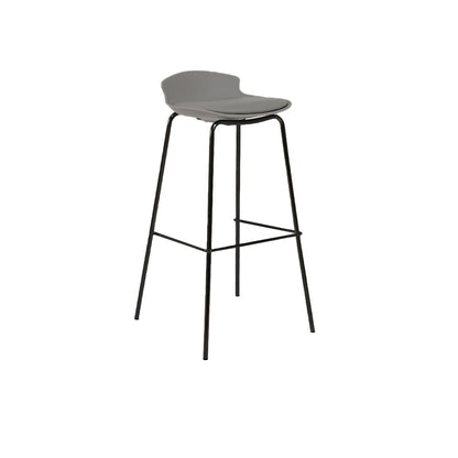 Modern Style Counter Stool Faux Leather Counter-height Stool for Indoor Black-Gray 1 Piece Clearhalo 'Bar Furniture' 'Bar Stools' 'bar_stools' 'furn' 'furn_bar_stools' 'Furniture' 'Kitchen & Dining Furniture' 6857059