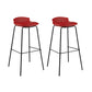 Modern Style Counter Stool Faux Leather Counter-height Stool for Indoor Red-Black 2 Piece Set Clearhalo 'Bar Furniture' 'Bar Stools' 'bar_stools' 'furn' 'furn_bar_stools' 'Furniture' 'Kitchen & Dining Furniture' 6857061