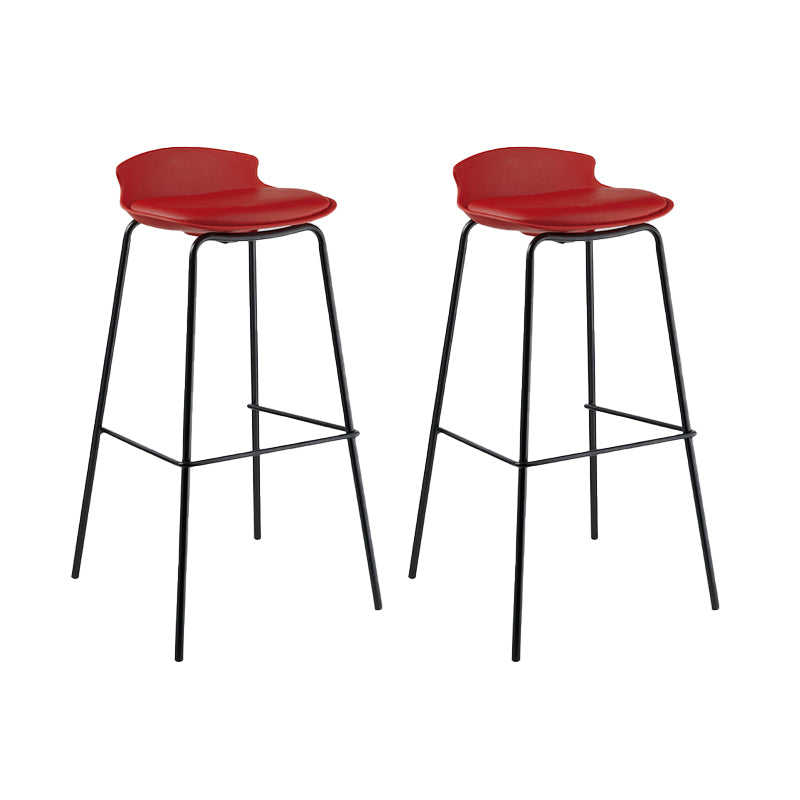 Modern Style Counter Stool Faux Leather Counter-height Stool for Indoor Red-Black 2 Piece Set Clearhalo 'Bar Furniture' 'Bar Stools' 'bar_stools' 'furn' 'furn_bar_stools' 'Furniture' 'Kitchen & Dining Furniture' 6857061
