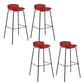 Modern Style Counter Stool Faux Leather Counter-height Stool for Indoor Red-Black 4 Piece Set Clearhalo 'Bar Furniture' 'Bar Stools' 'bar_stools' 'furn' 'furn_bar_stools' 'Furniture' 'Kitchen & Dining Furniture' 6857063