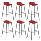 Modern Style Counter Stool Faux Leather Counter-height Stool for Indoor Red-Black 6 Piece Set Clearhalo 'Bar Furniture' 'Bar Stools' 'bar_stools' 'furn' 'furn_bar_stools' 'Furniture' 'Kitchen & Dining Furniture' 6857065