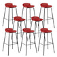 Modern Style Counter Stool Faux Leather Counter-height Stool for Indoor Red-Black 8 Piece Set Clearhalo 'Bar Furniture' 'Bar Stools' 'bar_stools' 'furn' 'furn_bar_stools' 'Furniture' 'Kitchen & Dining Furniture' 6857067