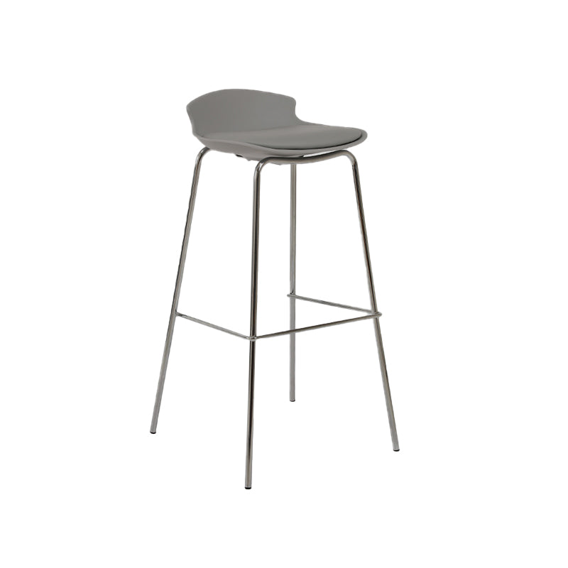 Modern Style Counter Stool Faux Leather Counter-height Stool for Indoor Grey 1 Piece Clearhalo 'Bar Furniture' 'Bar Stools' 'bar_stools' 'furn' 'furn_bar_stools' 'Furniture' 'Kitchen & Dining Furniture' 6857069