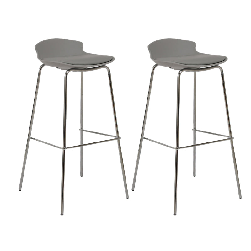 Modern Style Counter Stool Faux Leather Counter-height Stool for Indoor Grey 2 Piece Set Clearhalo 'Bar Furniture' 'Bar Stools' 'bar_stools' 'furn' 'furn_bar_stools' 'Furniture' 'Kitchen & Dining Furniture' 6857070