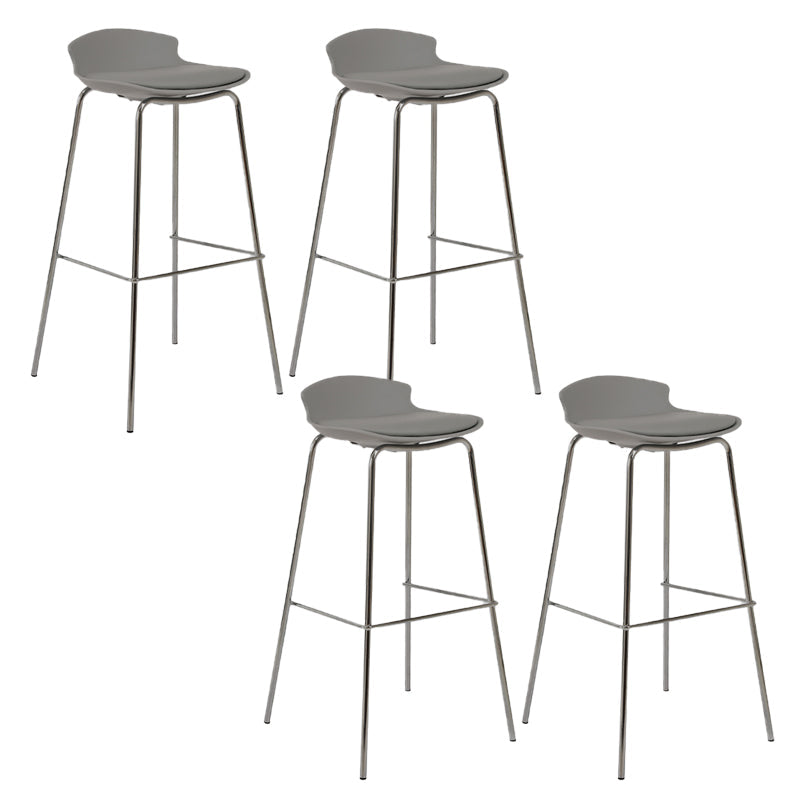 Modern Style Counter Stool Faux Leather Counter-height Stool for Indoor Grey 4 Piece Set Clearhalo 'Bar Furniture' 'Bar Stools' 'bar_stools' 'furn' 'furn_bar_stools' 'Furniture' 'Kitchen & Dining Furniture' 6857071