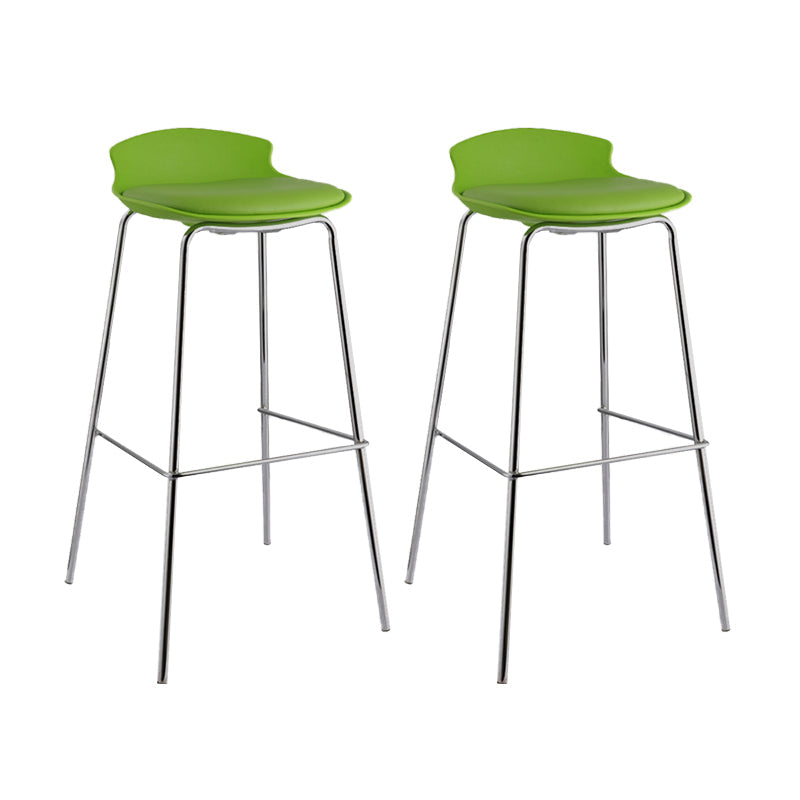 Modern Style Counter Stool Faux Leather Counter-height Stool for Indoor Green 2 Piece Set Clearhalo 'Bar Furniture' 'Bar Stools' 'bar_stools' 'furn' 'furn_bar_stools' 'Furniture' 'Kitchen & Dining Furniture' 6857075