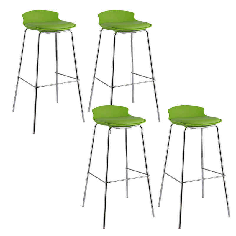 Modern Style Counter Stool Faux Leather Counter-height Stool for Indoor Green 4 Piece Set Clearhalo 'Bar Furniture' 'Bar Stools' 'bar_stools' 'furn' 'furn_bar_stools' 'Furniture' 'Kitchen & Dining Furniture' 6857076