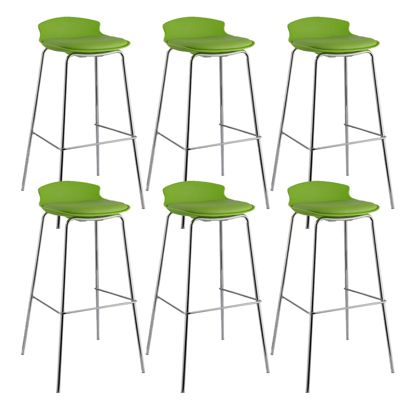 Modern Style Counter Stool Faux Leather Counter-height Stool for Indoor Green 6 Piece Set Clearhalo 'Bar Furniture' 'Bar Stools' 'bar_stools' 'furn' 'furn_bar_stools' 'Furniture' 'Kitchen & Dining Furniture' 6857077