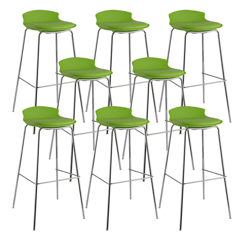 Modern Style Counter Stool Faux Leather Counter-height Stool for Indoor Green 8 Piece Set Clearhalo 'Bar Furniture' 'Bar Stools' 'bar_stools' 'furn' 'furn_bar_stools' 'Furniture' 'Kitchen & Dining Furniture' 6857078