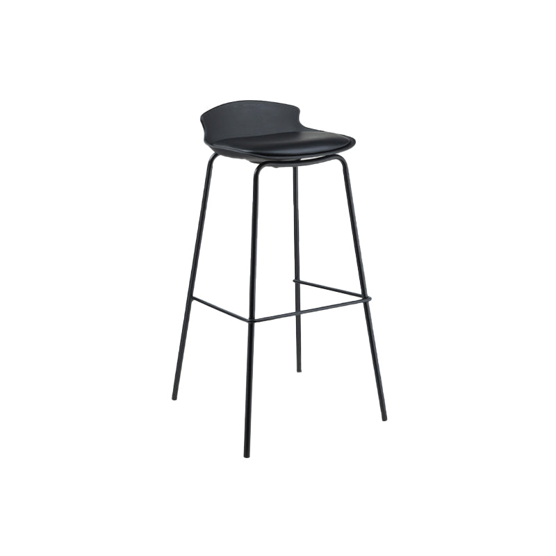 Modern Style Counter Stool Faux Leather Counter-height Stool for Indoor Matte Black 1 Piece Clearhalo 'Bar Furniture' 'Bar Stools' 'bar_stools' 'furn' 'furn_bar_stools' 'Furniture' 'Kitchen & Dining Furniture' 6857079