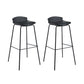 Modern Style Counter Stool Faux Leather Counter-height Stool for Indoor Matte Black 2 Piece Set Clearhalo 'Bar Furniture' 'Bar Stools' 'bar_stools' 'furn' 'furn_bar_stools' 'Furniture' 'Kitchen & Dining Furniture' 6857080