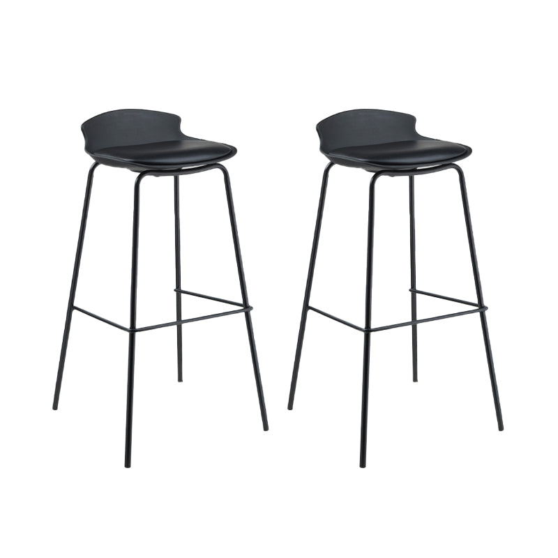 Modern Style Counter Stool Faux Leather Counter-height Stool for Indoor Matte Black 2 Piece Set Clearhalo 'Bar Furniture' 'Bar Stools' 'bar_stools' 'furn' 'furn_bar_stools' 'Furniture' 'Kitchen & Dining Furniture' 6857080