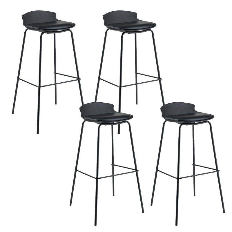 Modern Style Counter Stool Faux Leather Counter-height Stool for Indoor Matte Black 4 Piece Set Clearhalo 'Bar Furniture' 'Bar Stools' 'bar_stools' 'furn' 'furn_bar_stools' 'Furniture' 'Kitchen & Dining Furniture' 6857081