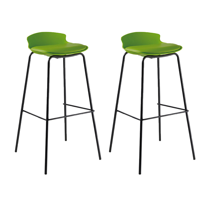 Modern Style Counter Stool Faux Leather Counter-height Stool for Indoor Green-Black 2 Piece Set Clearhalo 'Bar Furniture' 'Bar Stools' 'bar_stools' 'furn' 'furn_bar_stools' 'Furniture' 'Kitchen & Dining Furniture' 6857085
