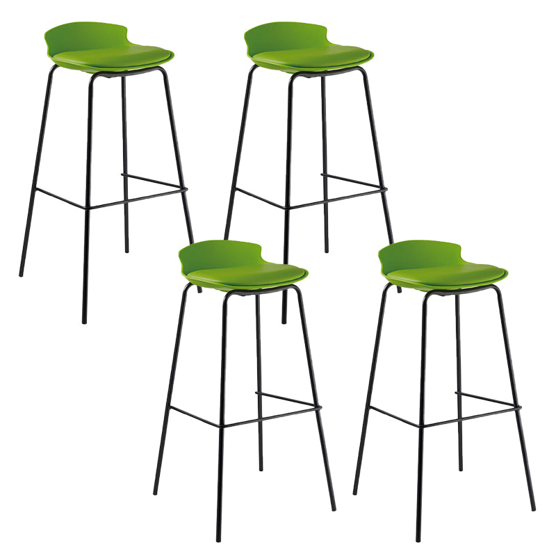 Modern Style Counter Stool Faux Leather Counter-height Stool for Indoor Green-Black 4 Piece Set Clearhalo 'Bar Furniture' 'Bar Stools' 'bar_stools' 'furn' 'furn_bar_stools' 'Furniture' 'Kitchen & Dining Furniture' 6857086